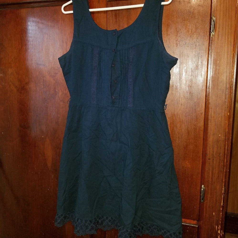 Maurice's navy dress with lace edging